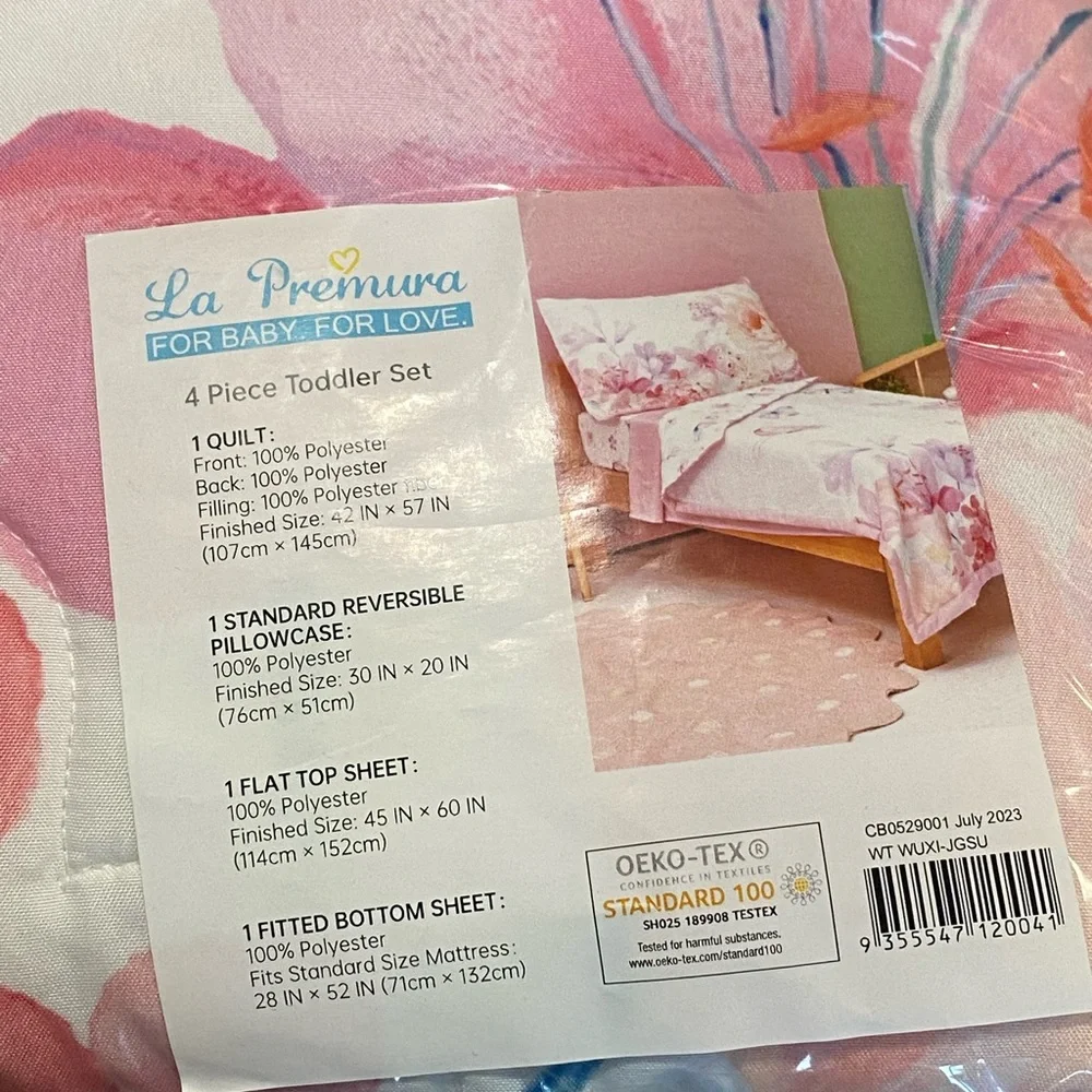 NEW!  Blush Floral Butterfly Toddler Bedding and Comforter Set Bed-In-A-Pink